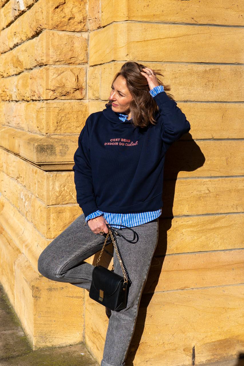 Sweat à capuche "C'est beau d'avoir du culot"