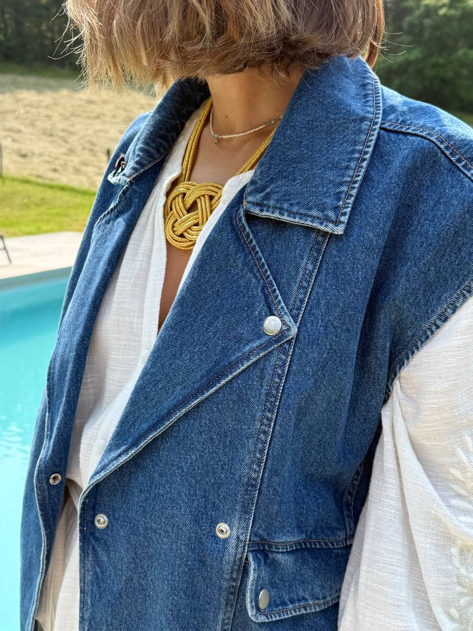 Veste en jean sans manche RONY