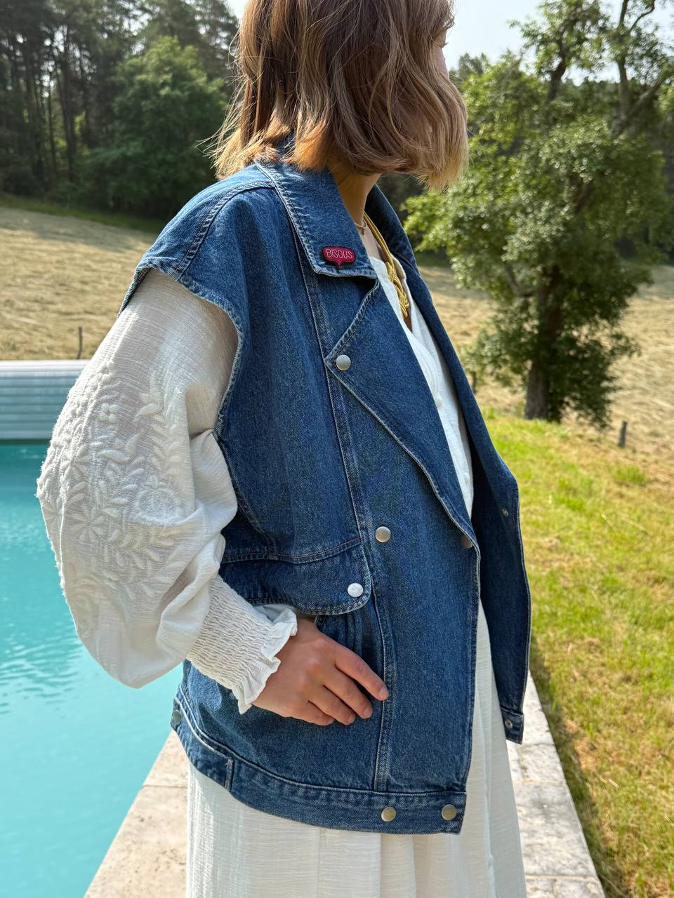 Veste en jean sans manche RONY