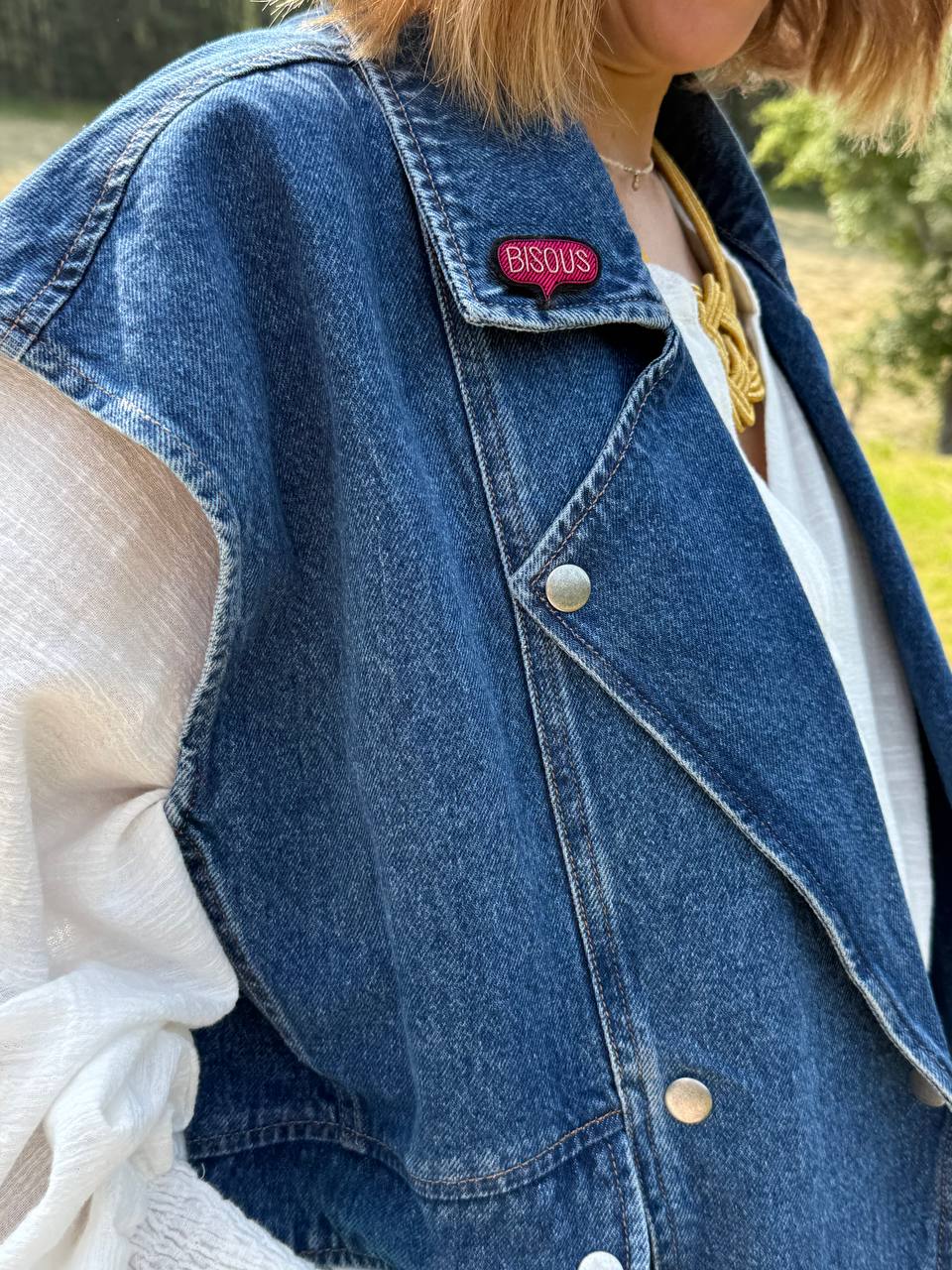 Veste en jean sans manche RONY