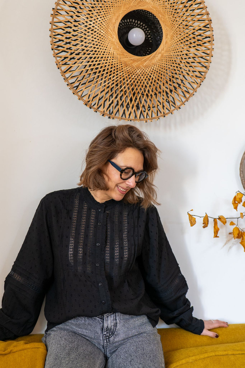 Blouse noire dentelle Carmine