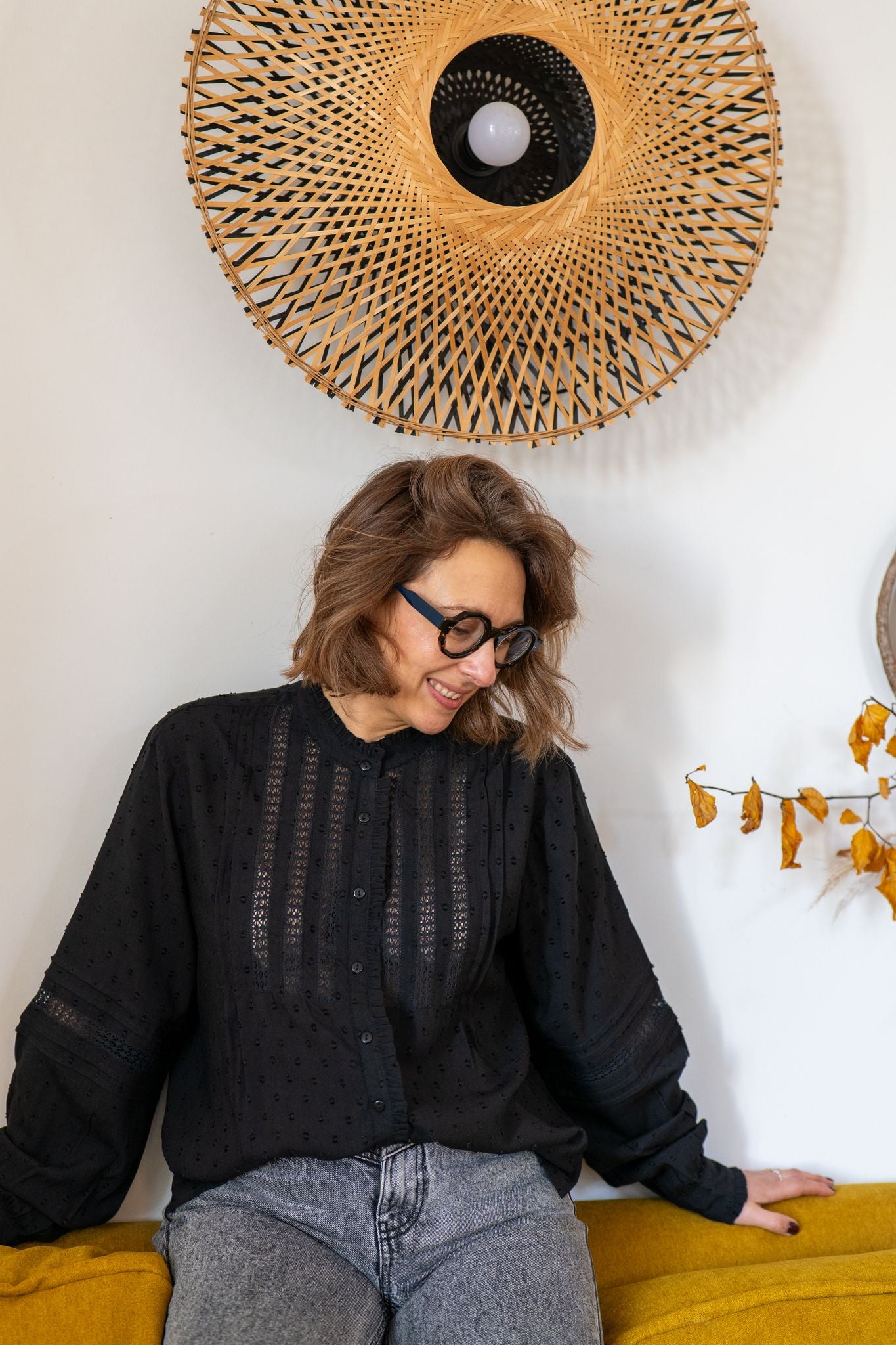 Blouse noire dentelle Carmine