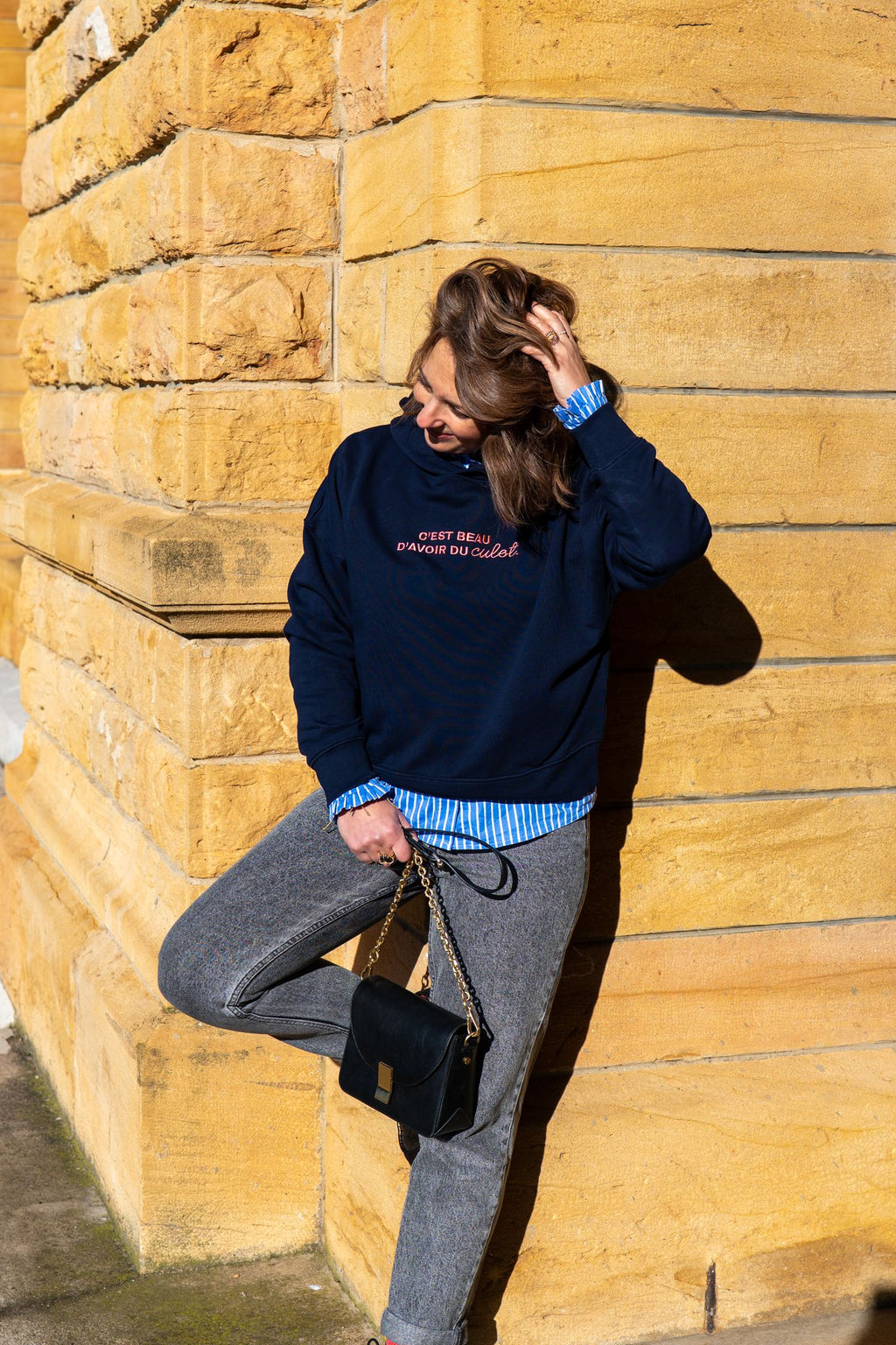 Sweat à capuche "C'est beau d'avoir du culot"