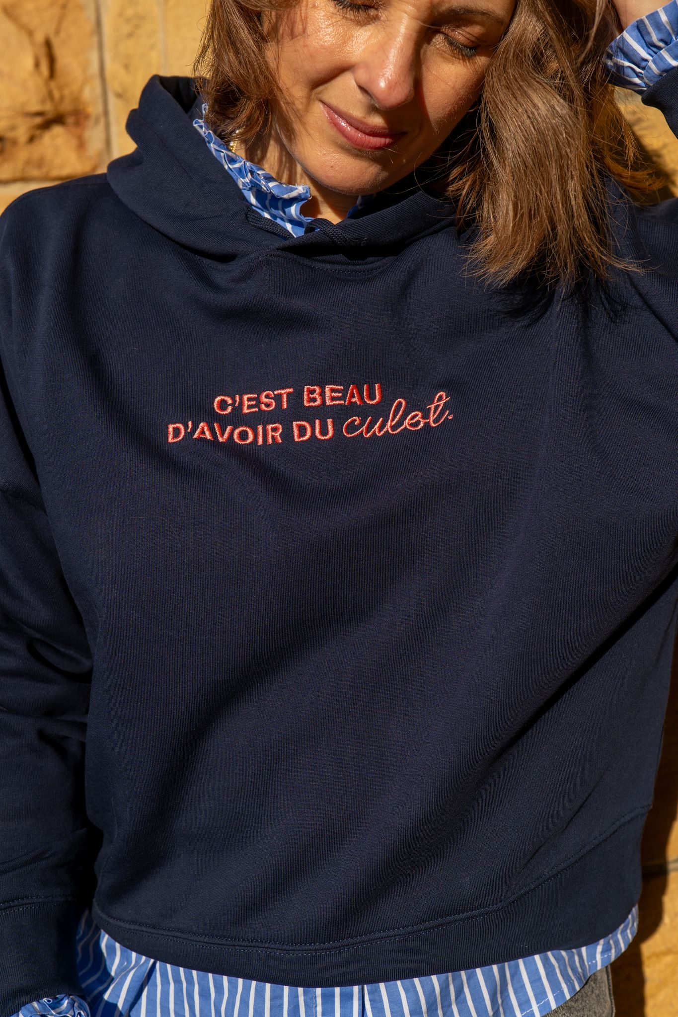 Sweat à capuche "C'est beau d'avoir du culot"