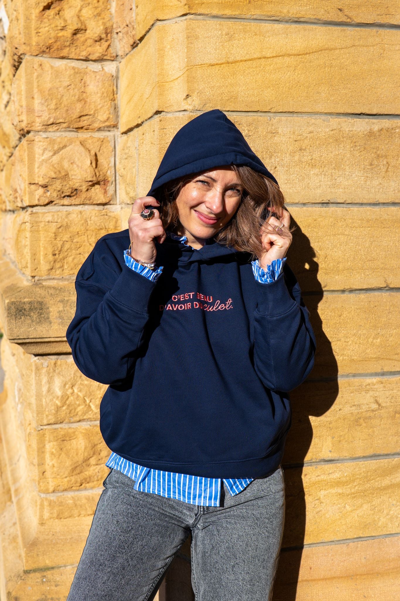 Sweat à capuche "C'est beau d'avoir du culot"