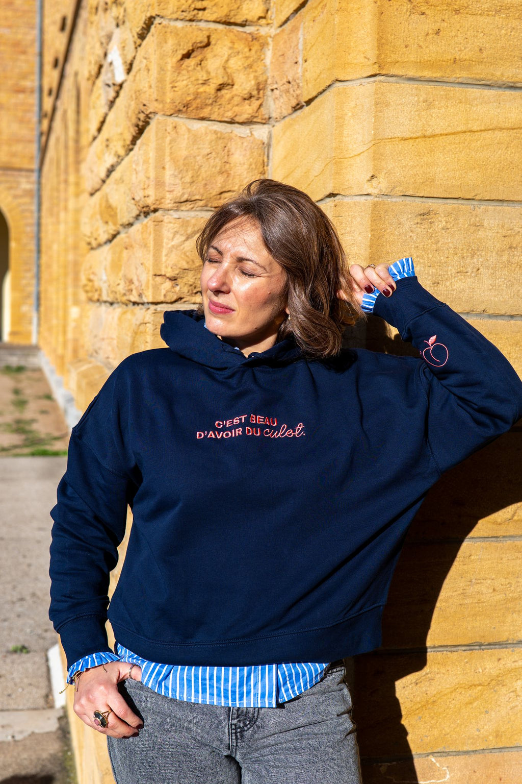 Sweat à capuche "C'est beau d'avoir du culot"